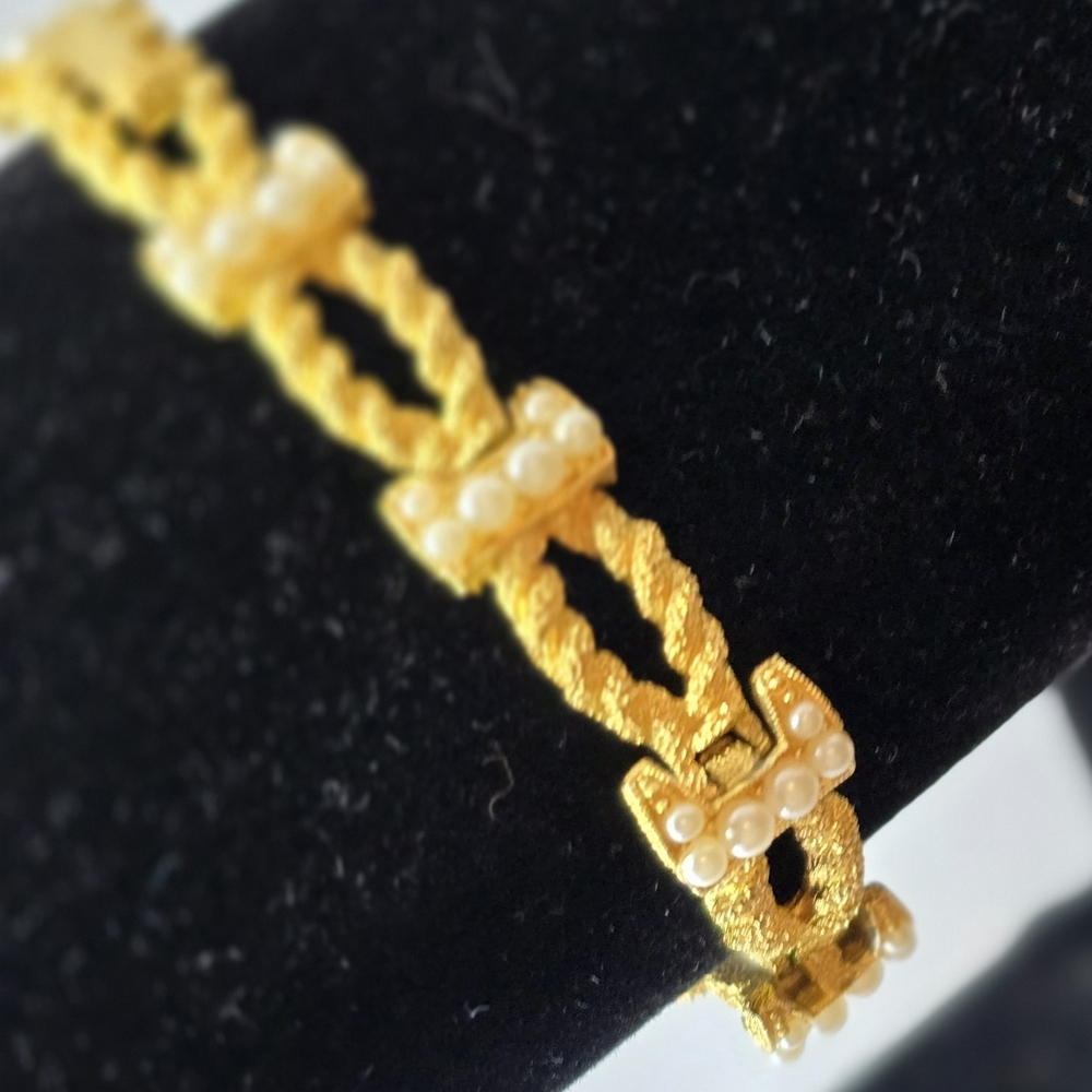 Trifari Gold Textured Bracelet